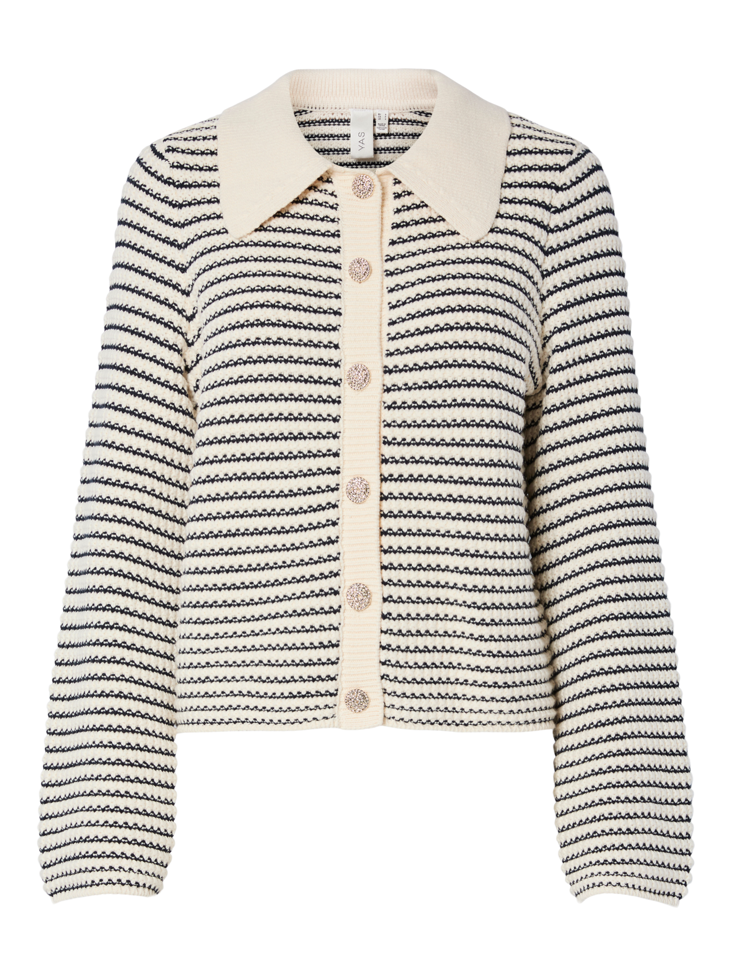 YASFANTO Knit Carding Gardenia/Navy Blazer