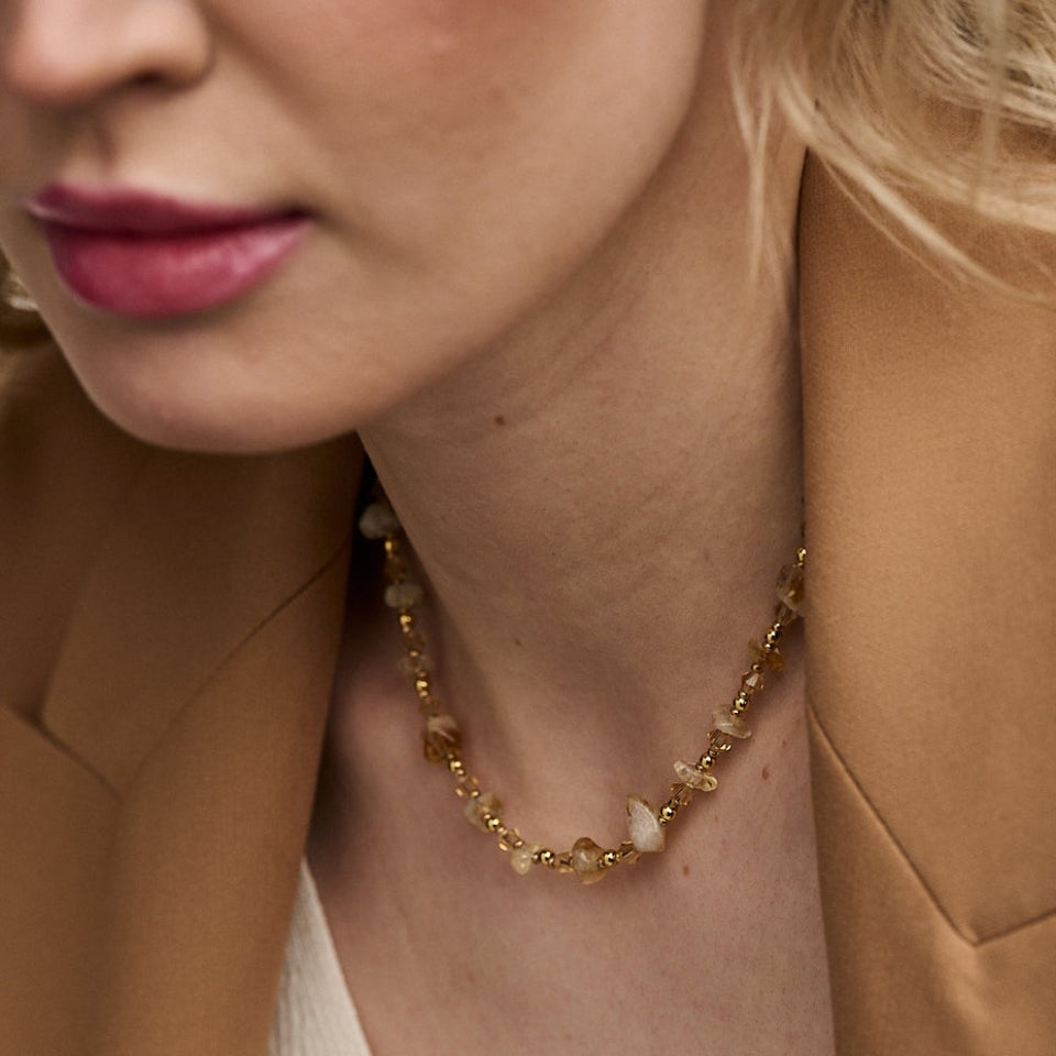 Citrine Chip Bead Necklace