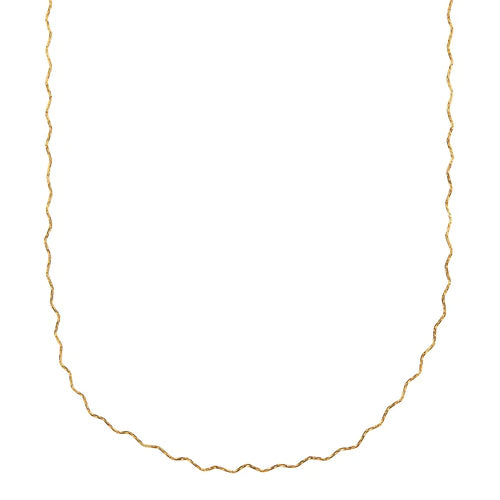 Fine Wave Chain Necklace Gold