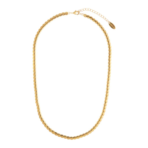 Flat Twist Chain Necklace Gold
