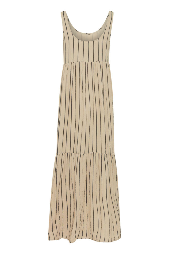 Foxa Striped Maxi Dress Doeskin/Black