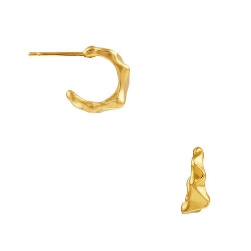 Geo Angeled Hoop Earrings Gold