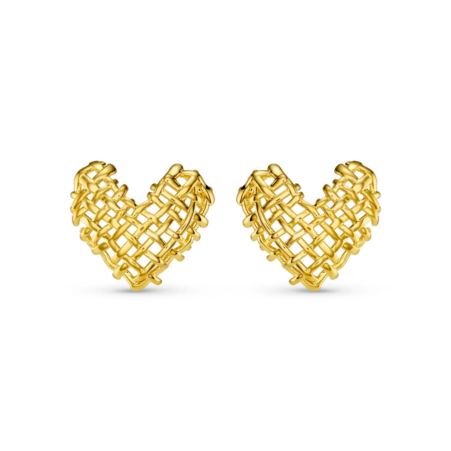 Statement Woven Heart Stud Earrings