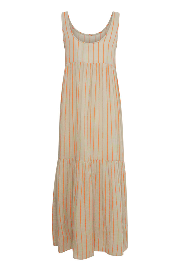 Foxa Striped Maxi Dress Doeskin/Coral