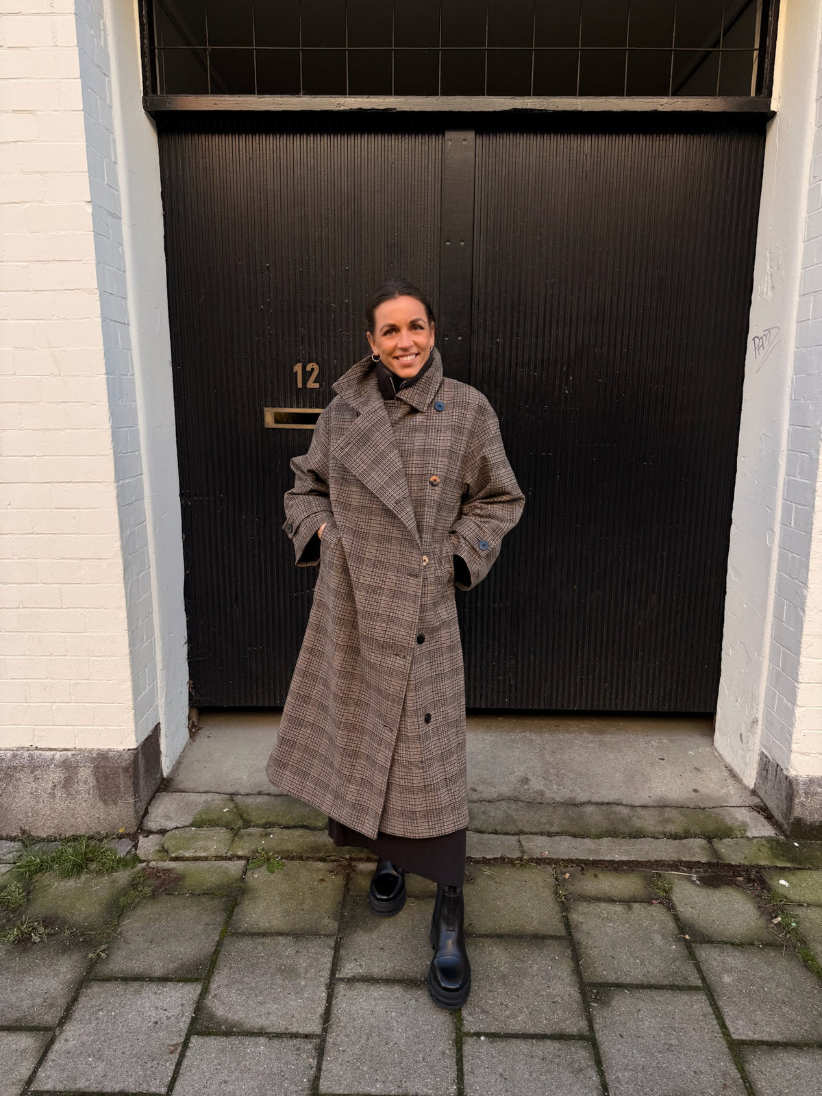 Dar Long Coat Brown Check