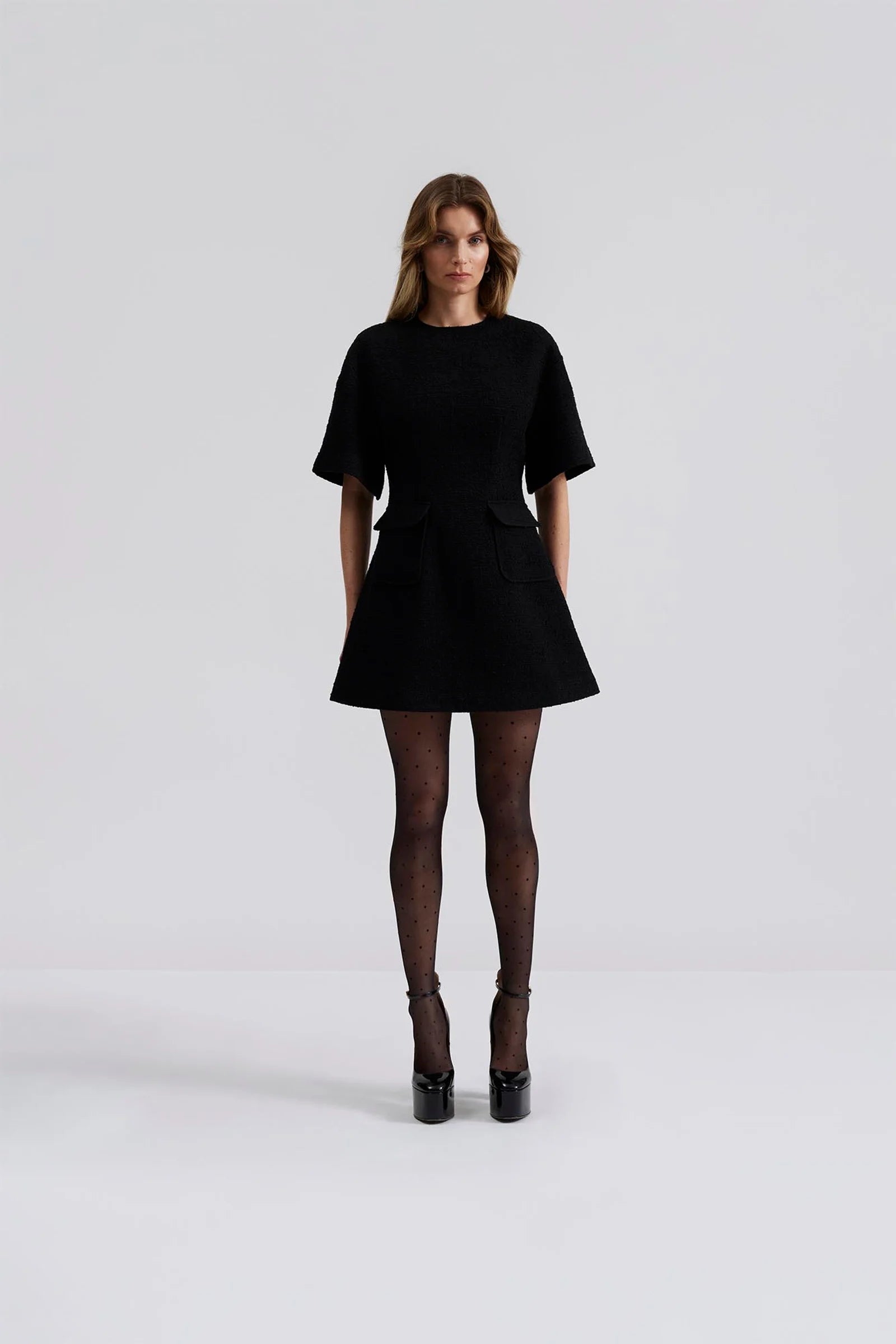 Rayna Boucle Mini Dress Black