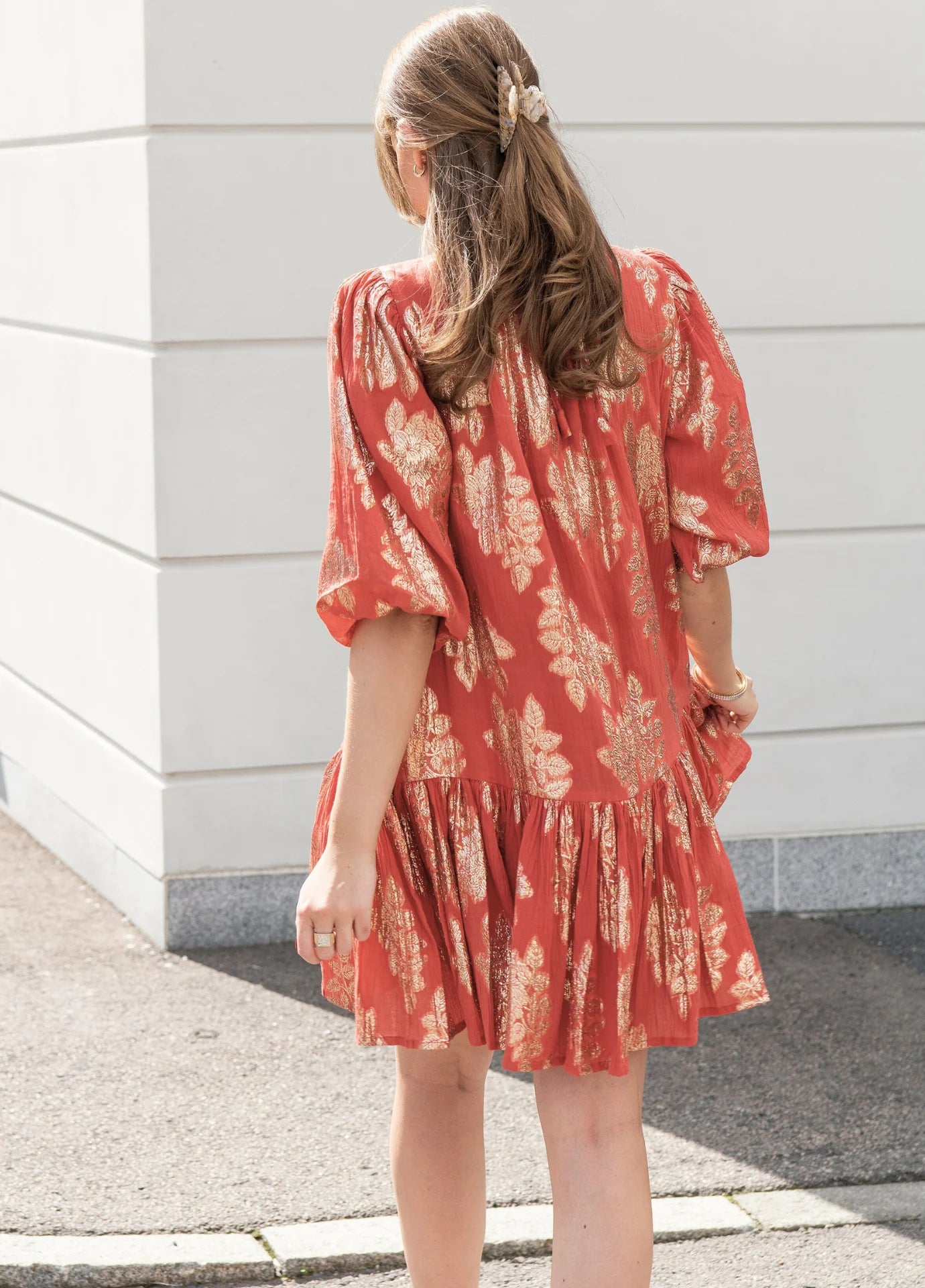Laura Dress Gold Coral