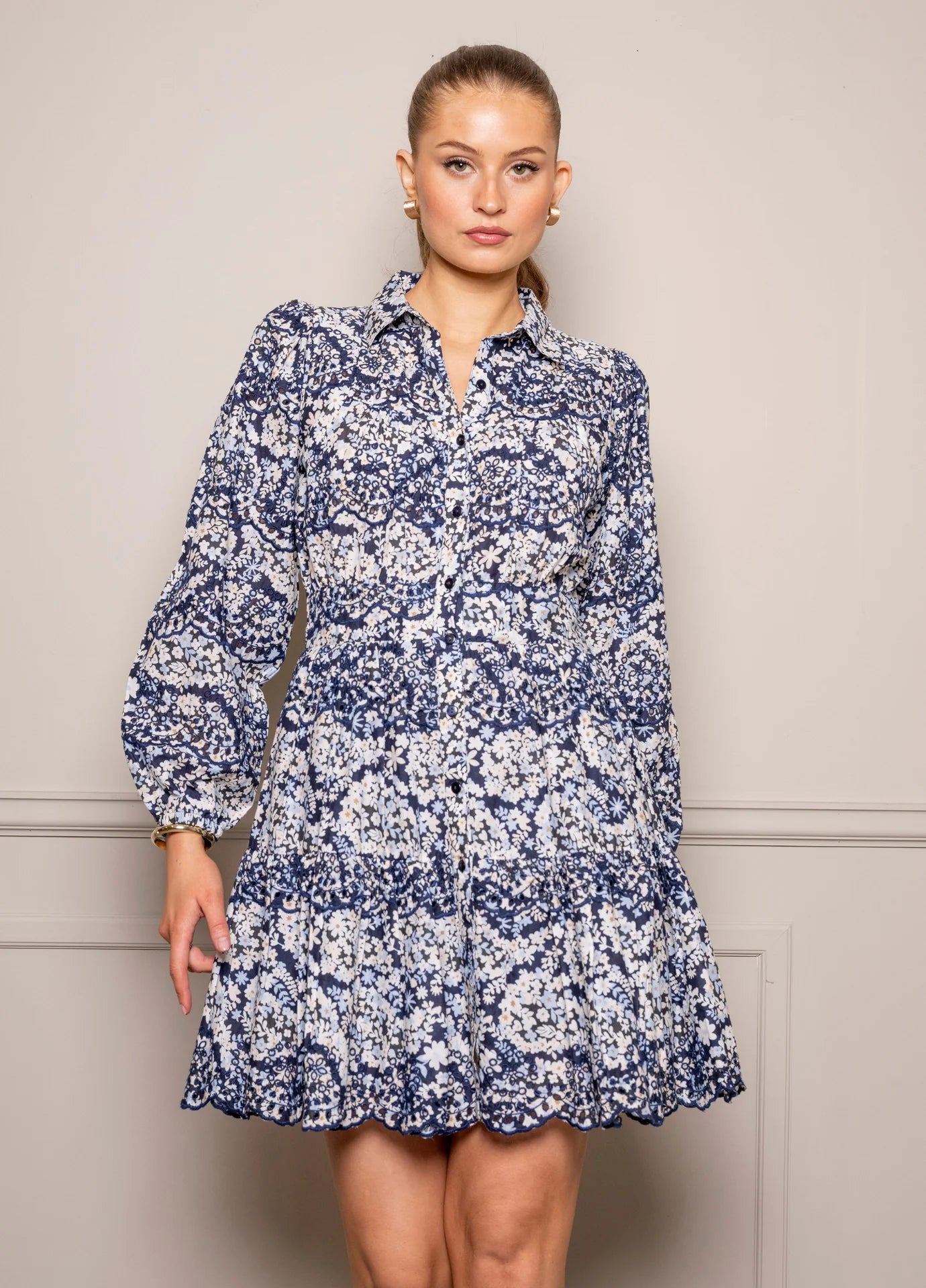 Vicky Dress Blue Flower