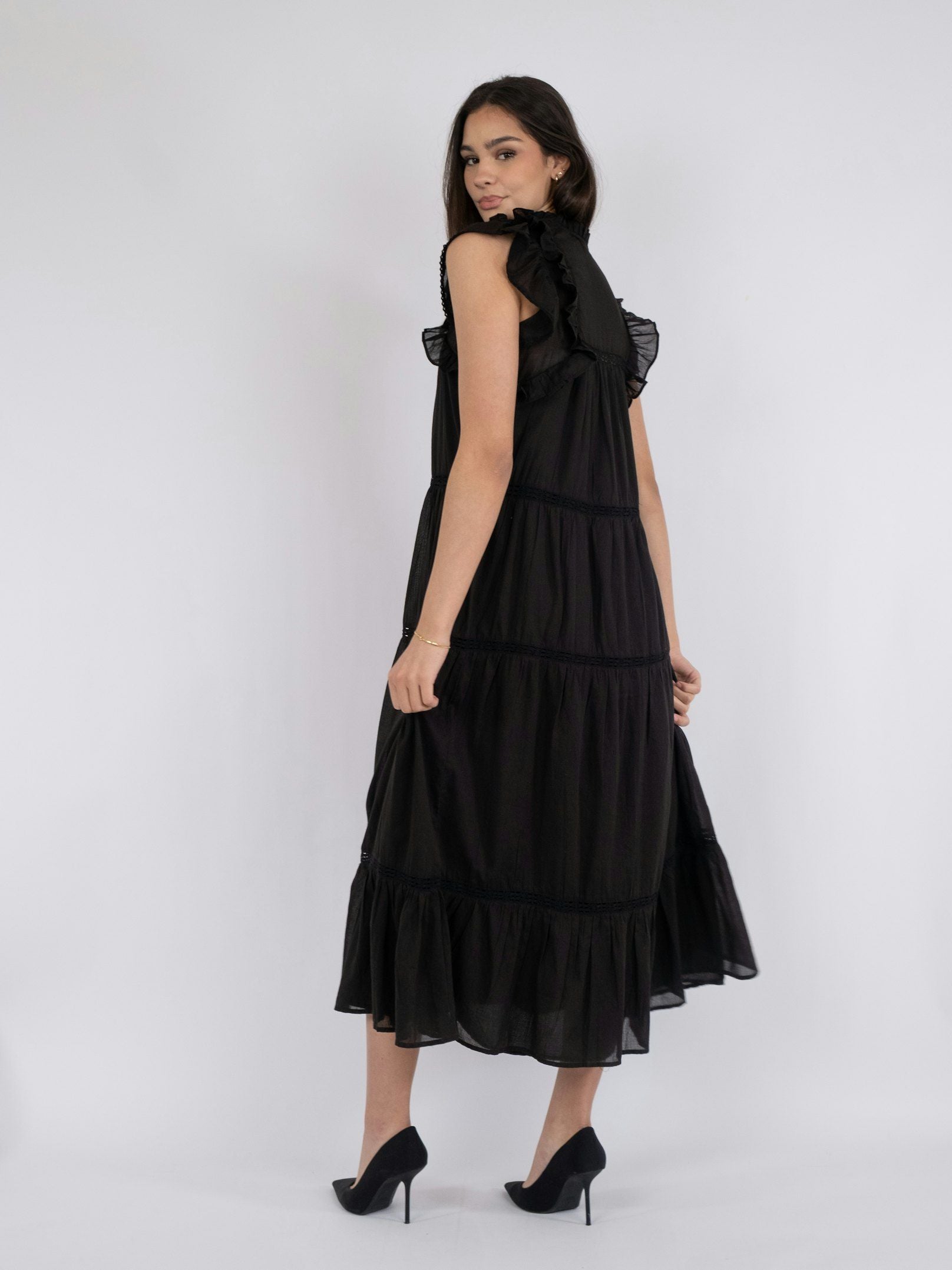 Ankita Voile Dress Black