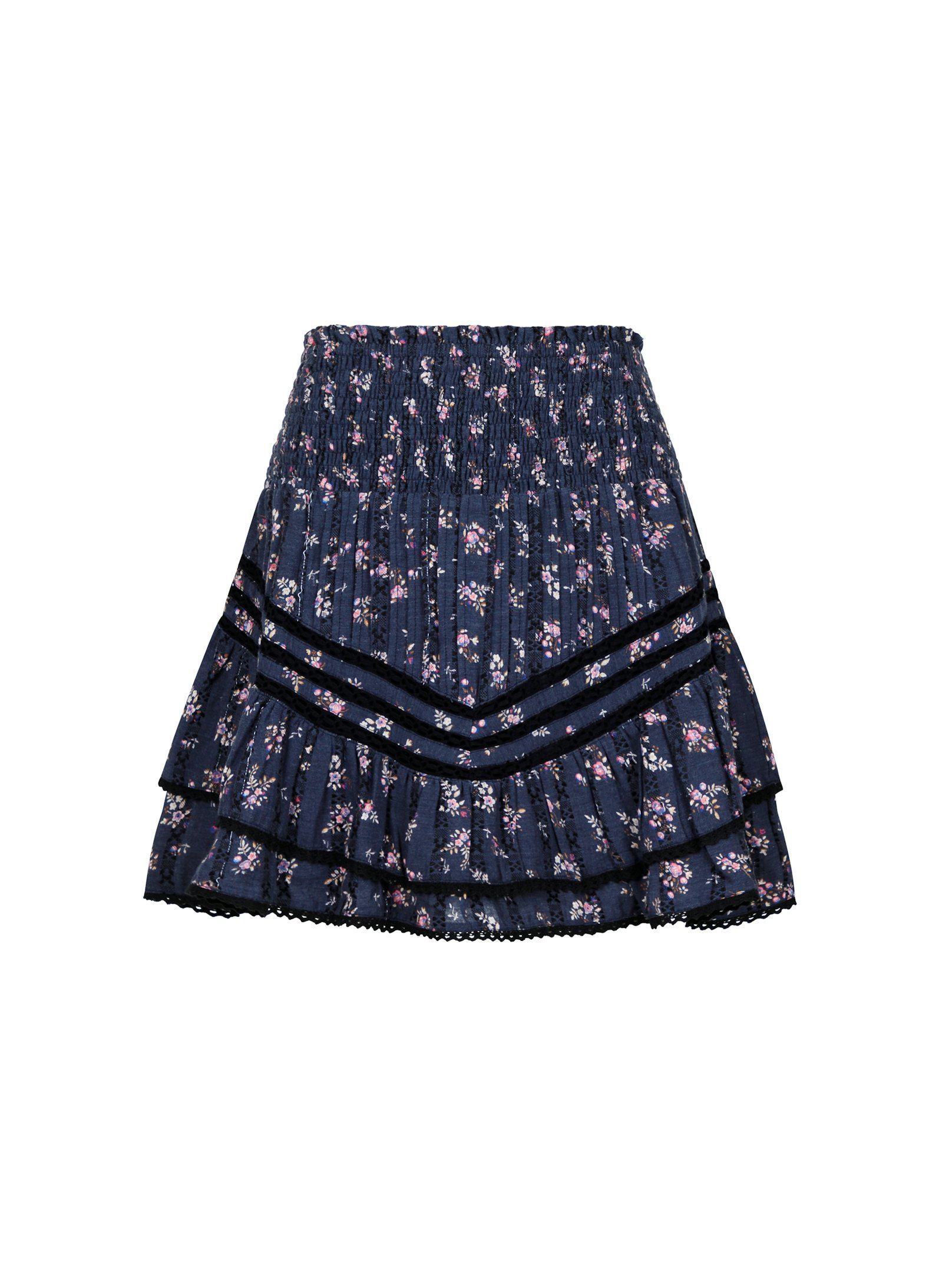 Atkin Delicate Floral Skirt Dusty Navy