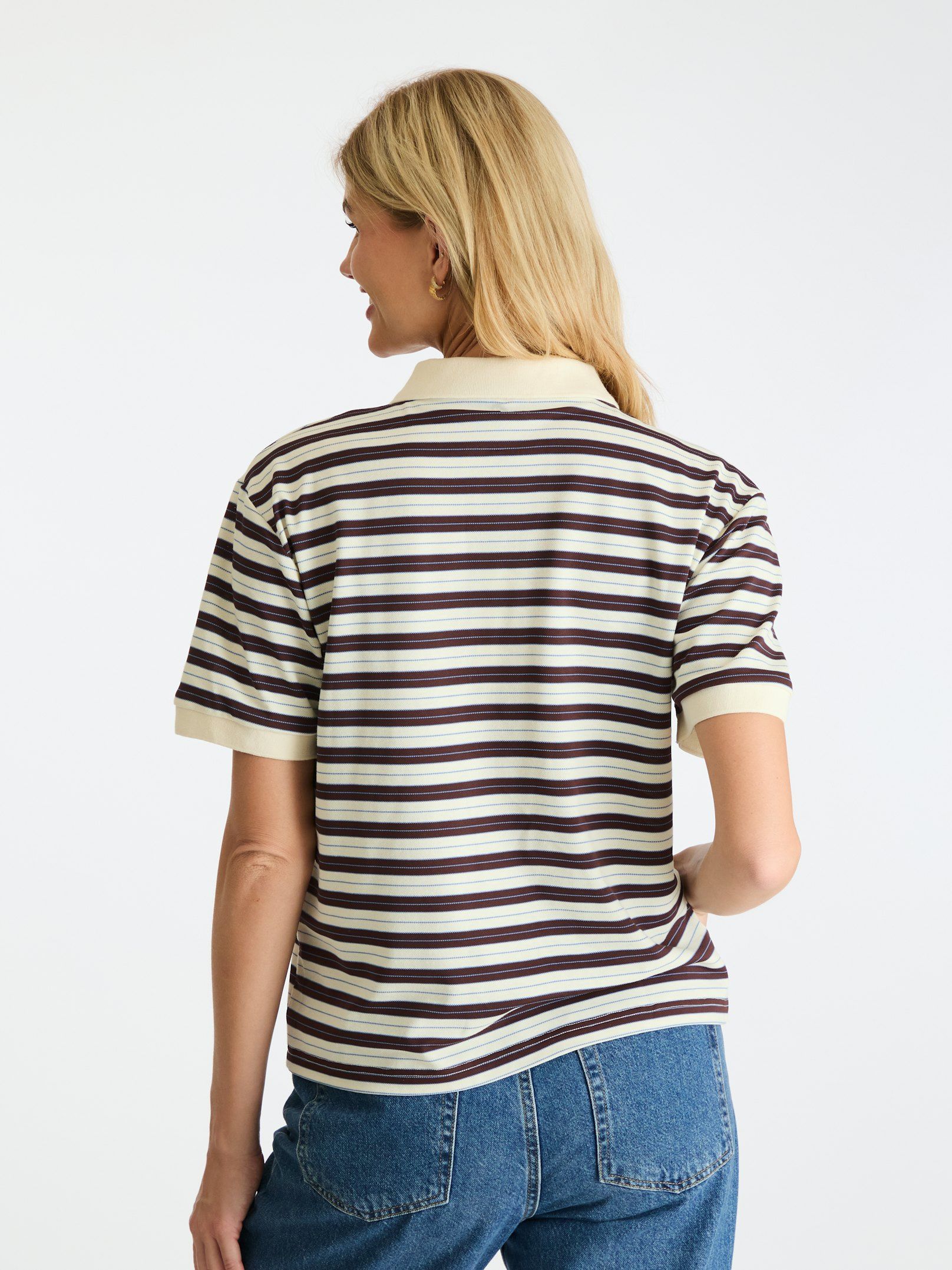 Beta Stripe Polo Tee Brown