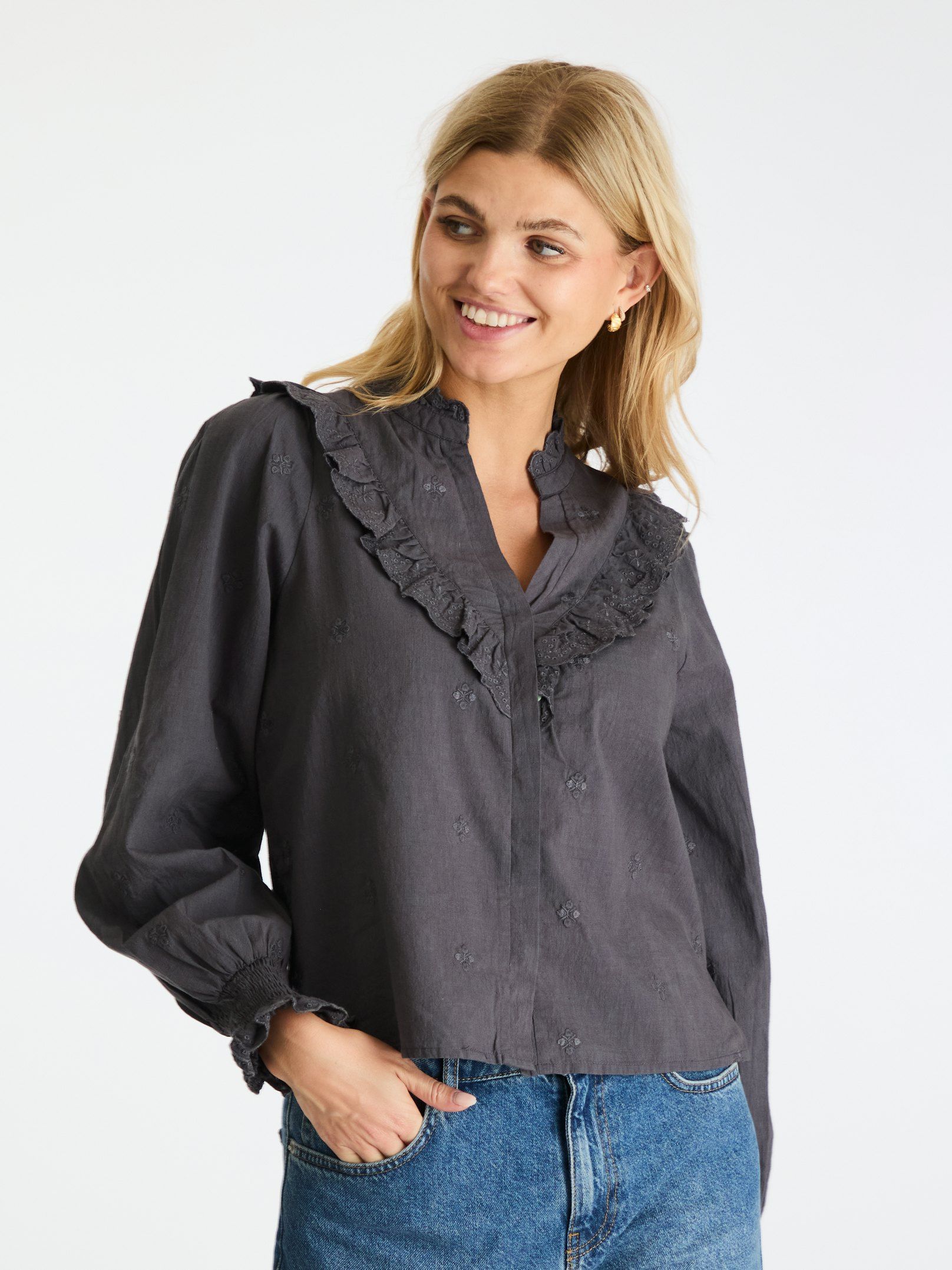 Degas Blouse Dark Grey