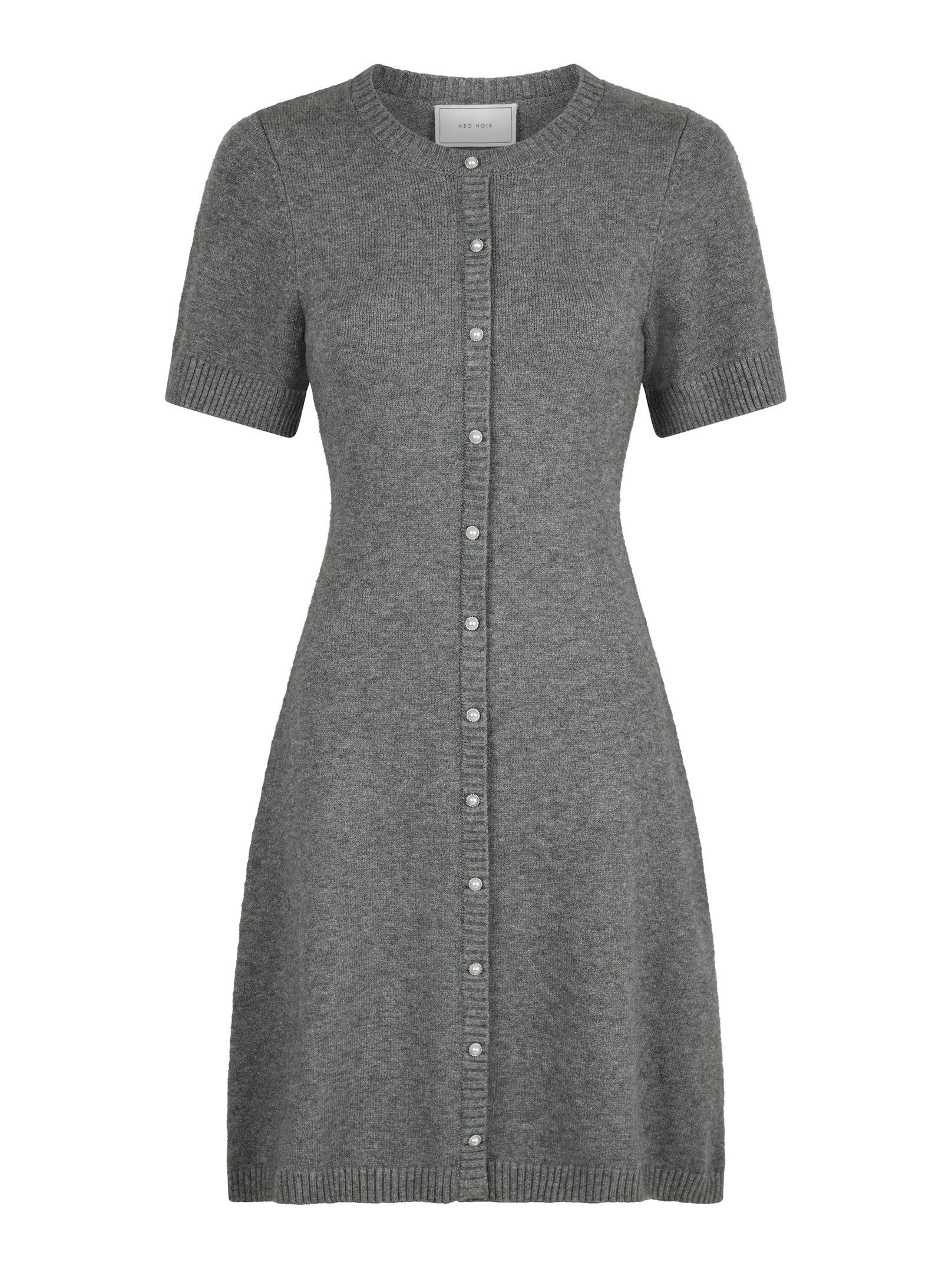 Elise Knit Dress Dark Grey Melange