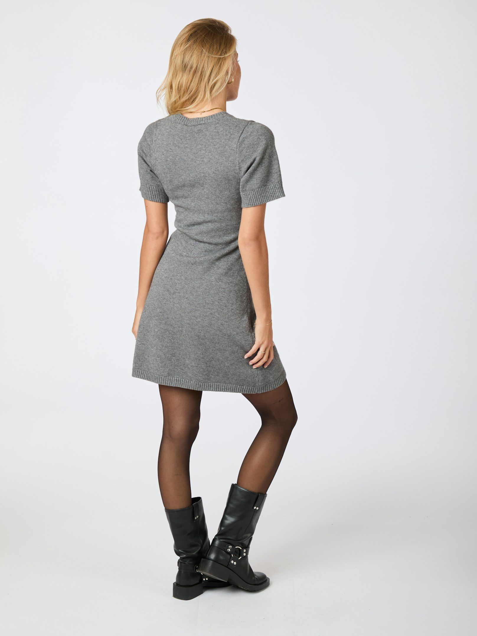 Elise Knit Dress Dark Grey Melange