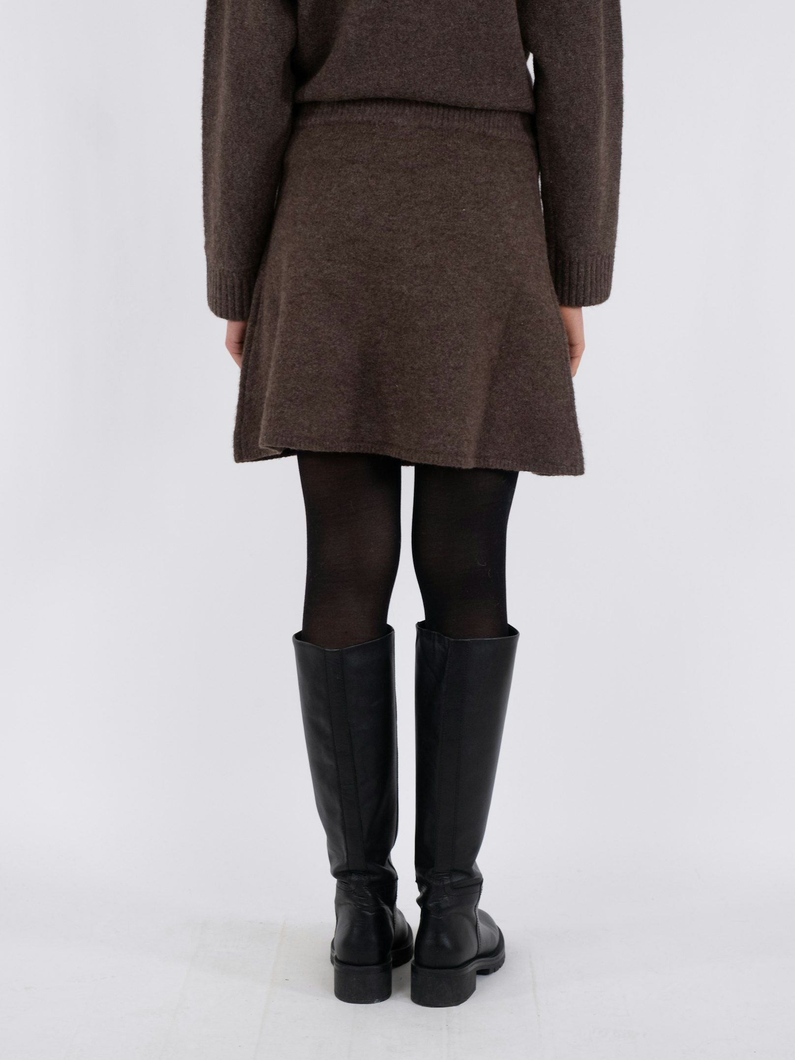 Gisa Knit Skirt Brown Melange