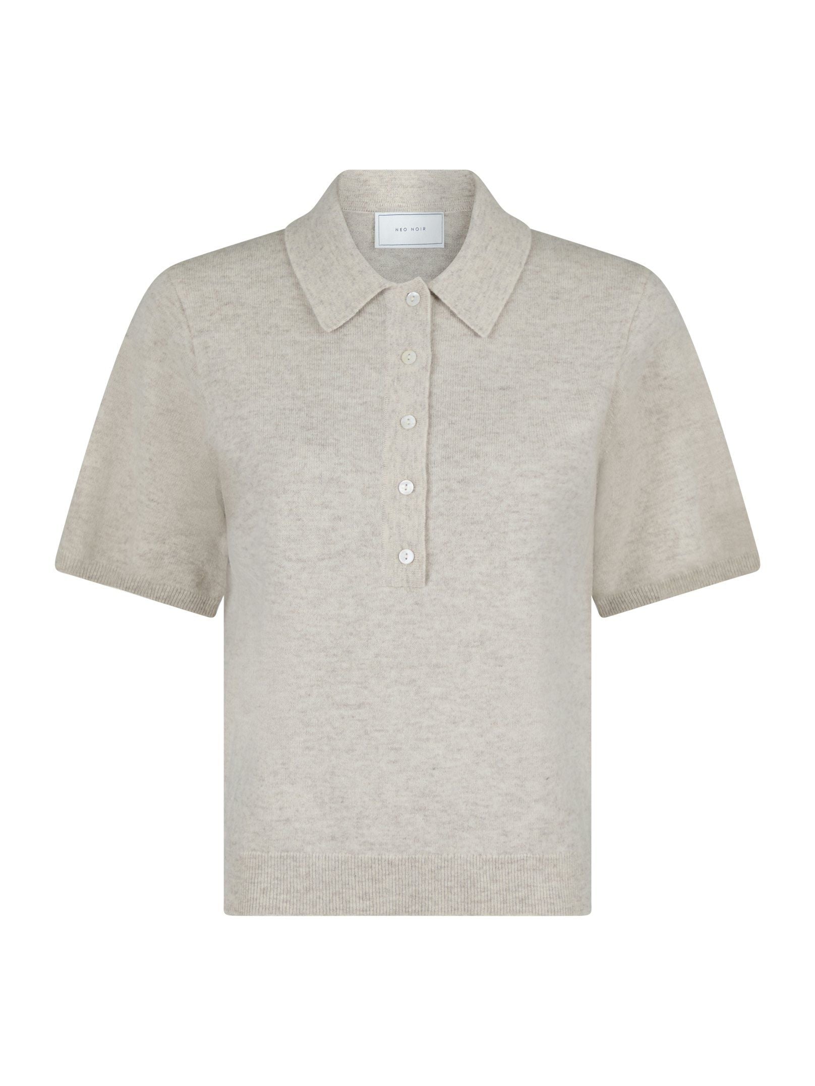 Gracie Knit Polo Tee Sand Melange