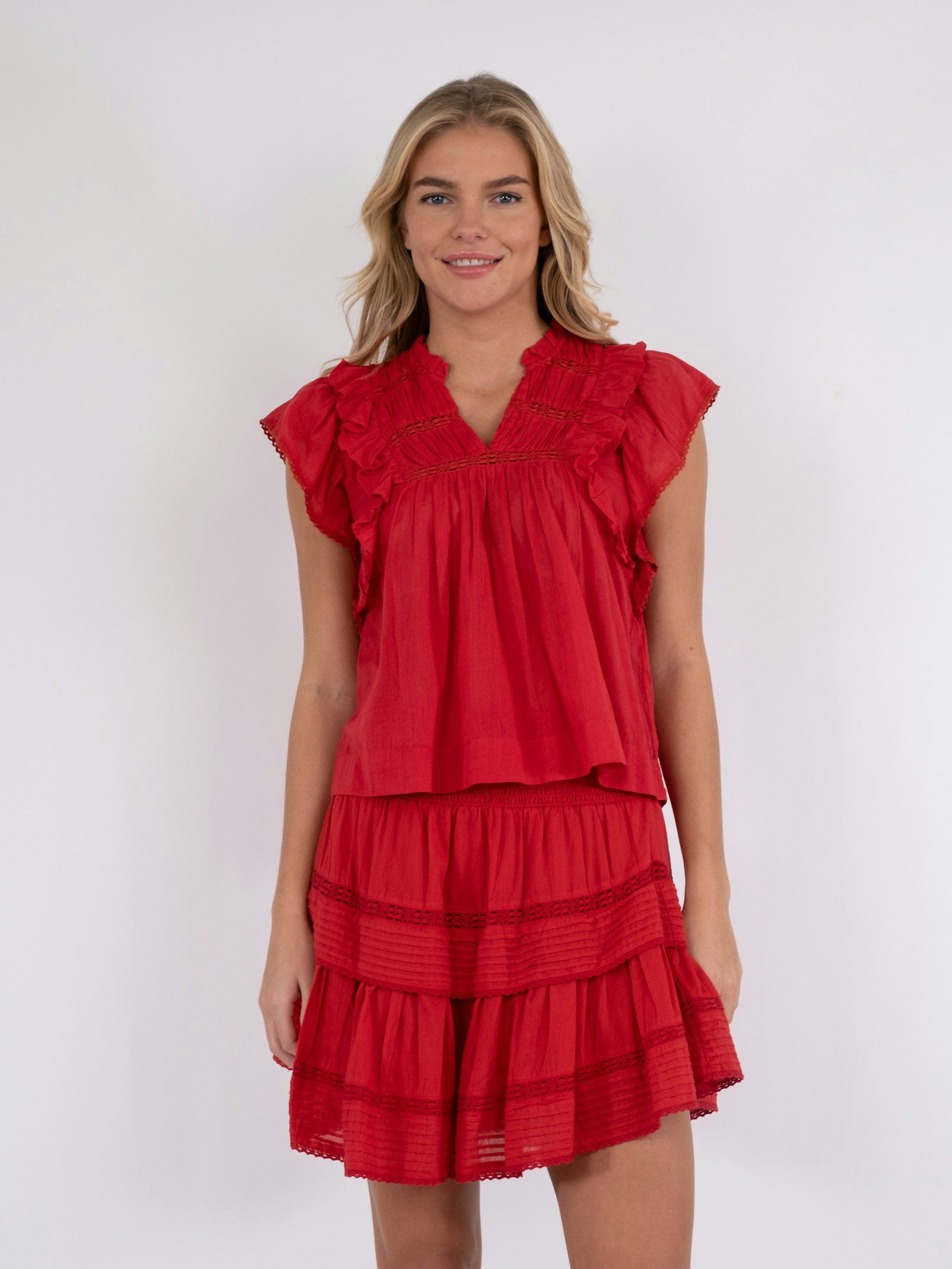 Jayla Voile Top Red
