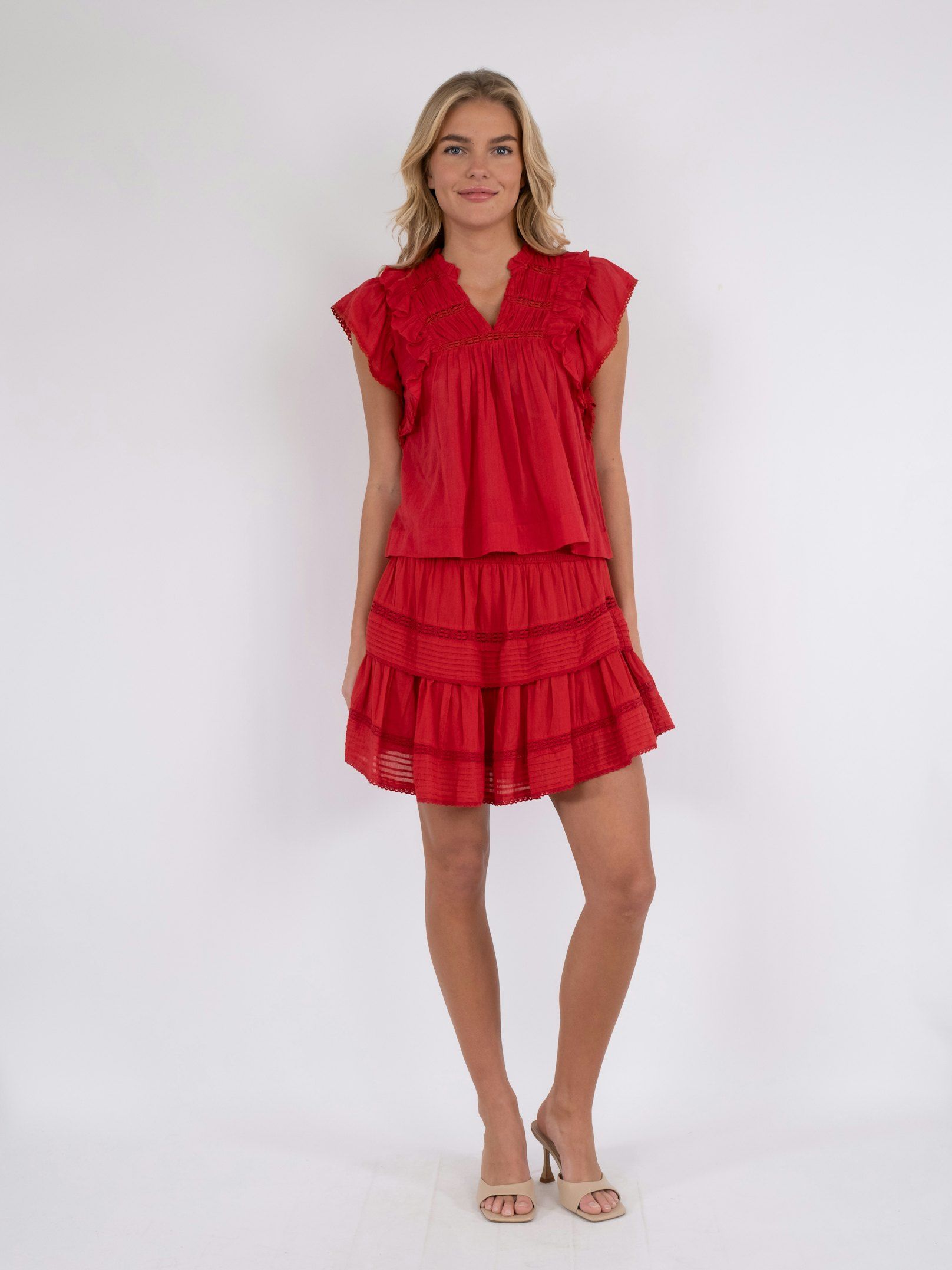 Jayla Voile Top Red