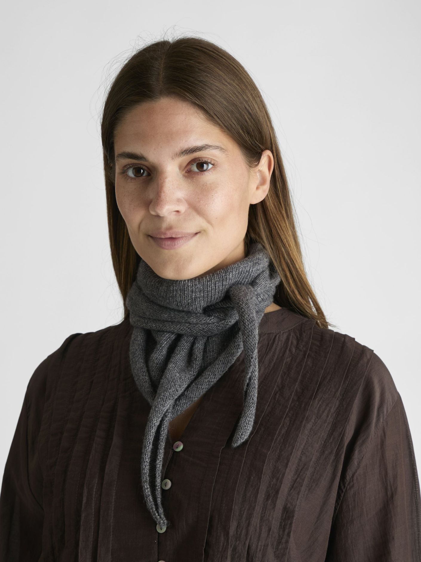 Misty Knit Scarf Antracit Melange