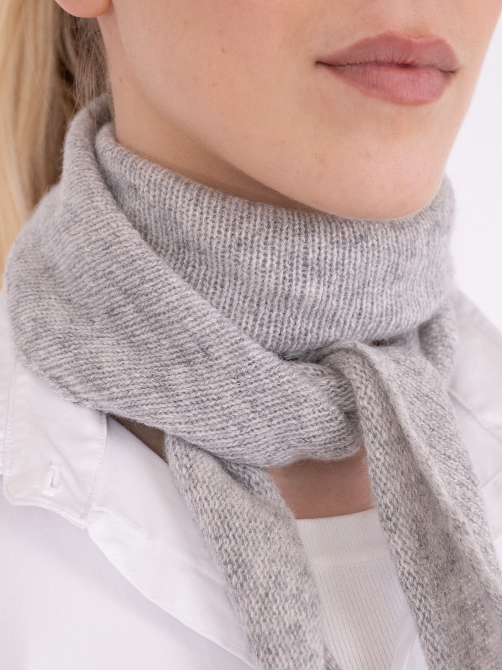 Misty Knit Scarf Grey Melange