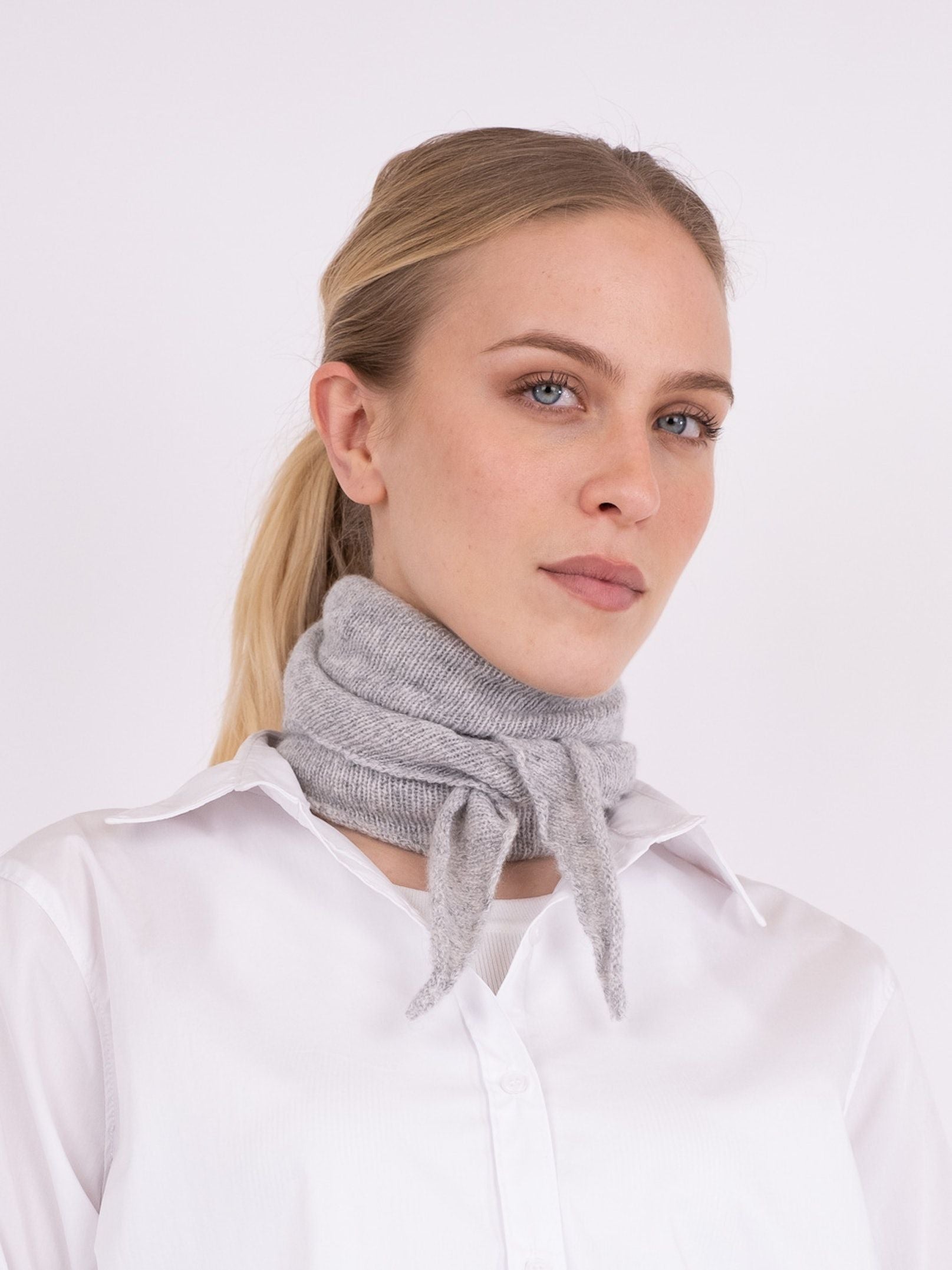 Misty Knit Scarf Grey Melange