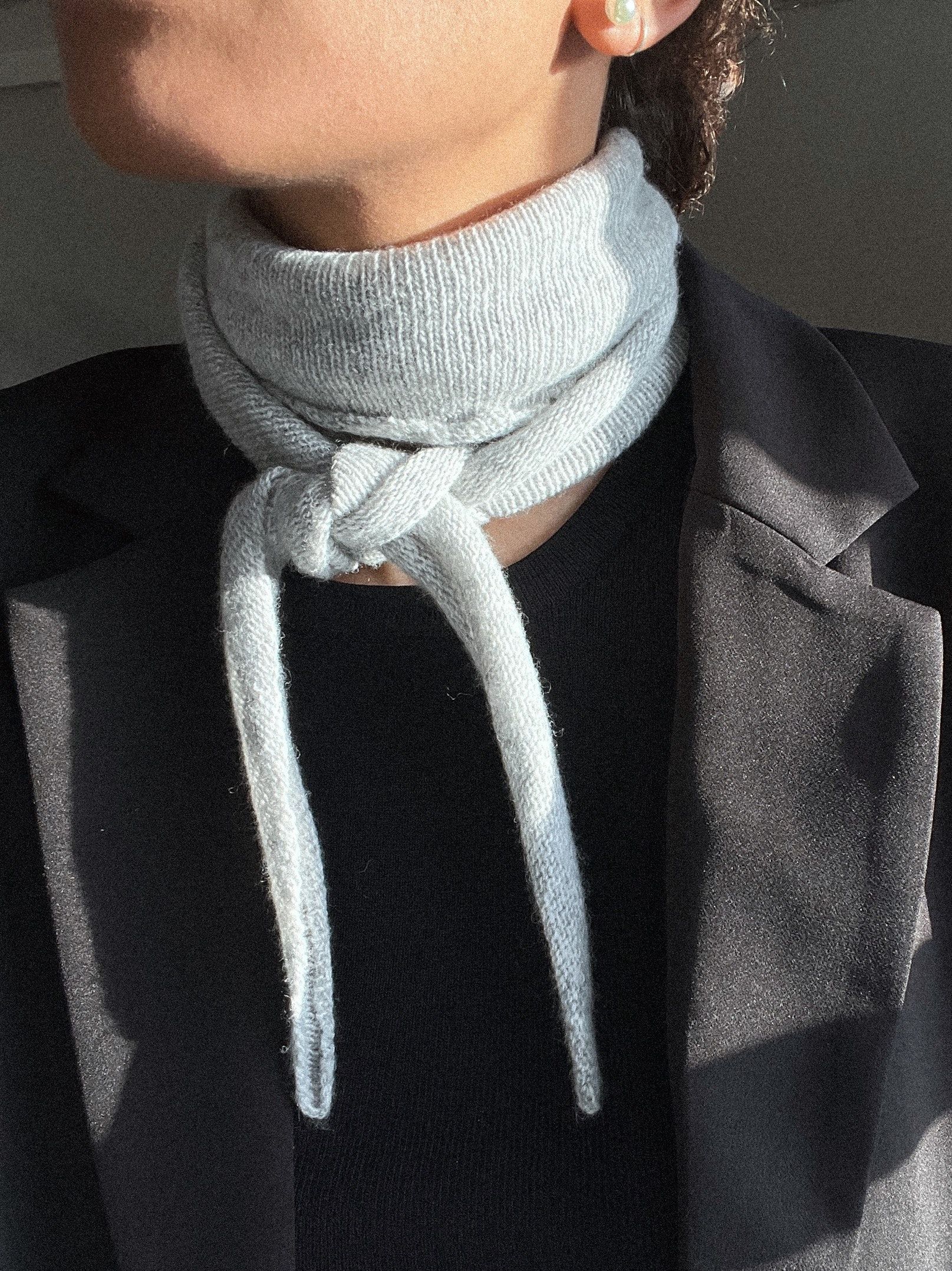 Misty Knit Scarf Grey Melange