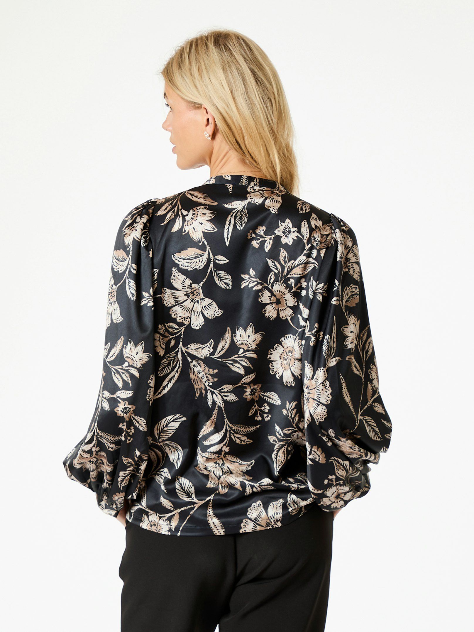 Nani Canvas Flower Blouse Dark Navy