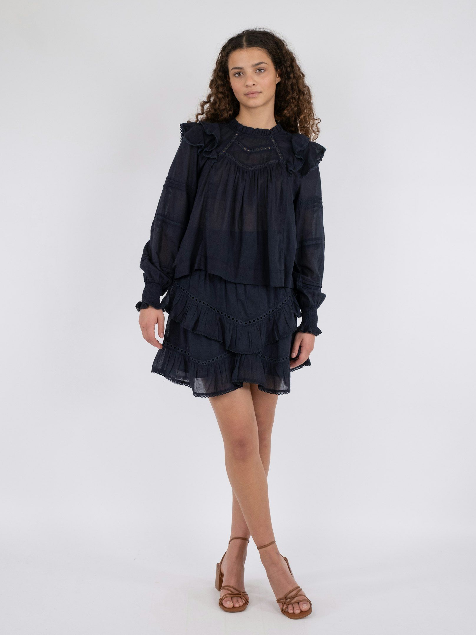 Ricki Voile Skirt Navy