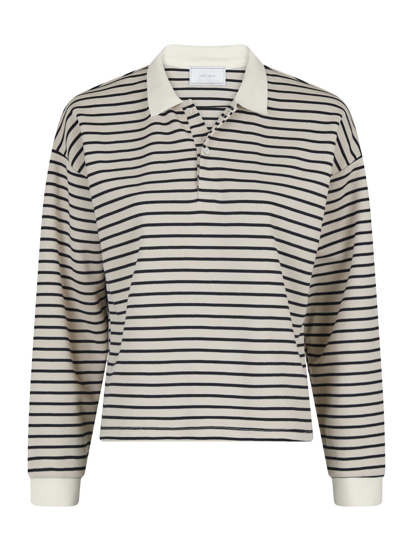 Sara Stripe Polo Blouse Sand