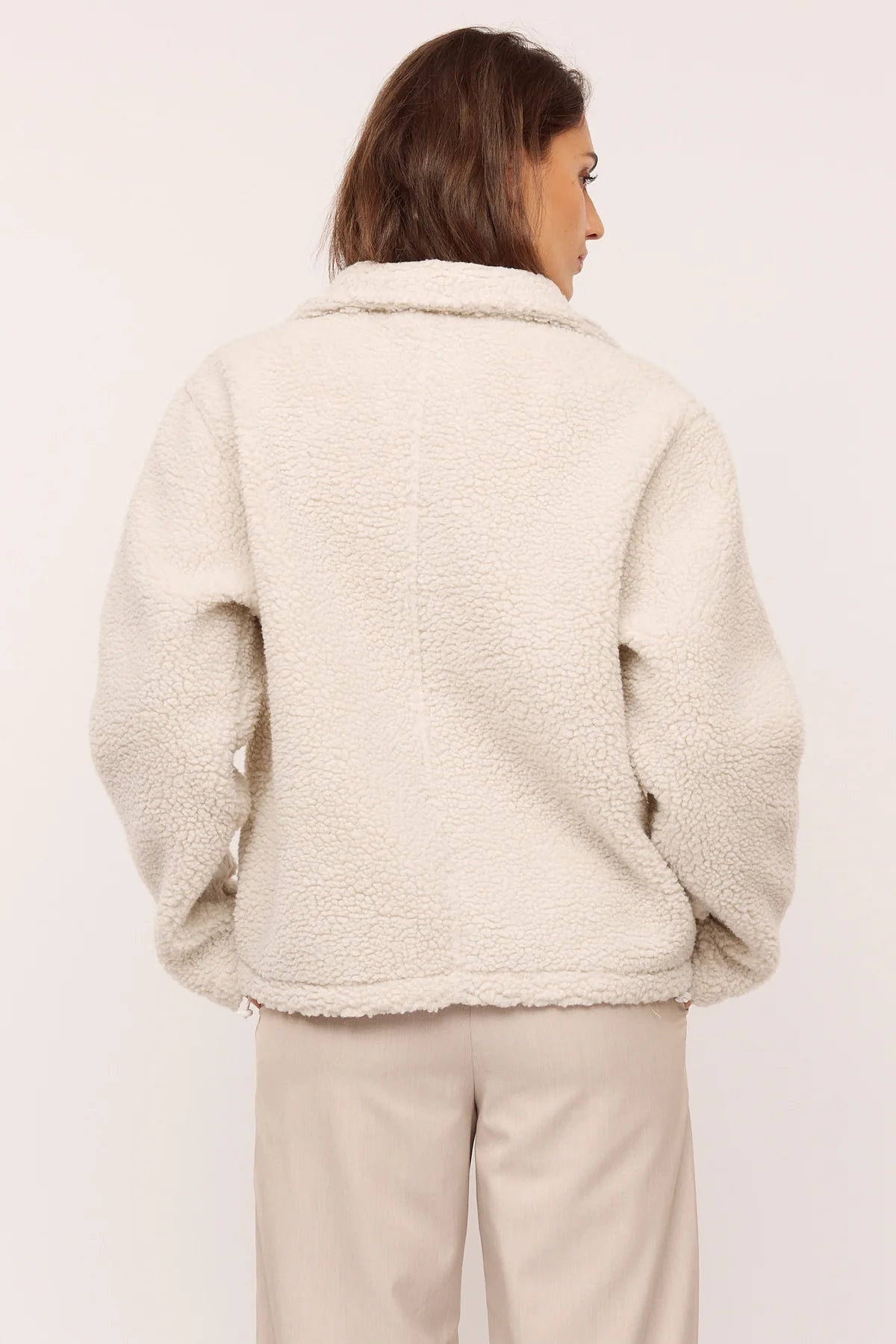 Elodie Zip Sweater Birch White