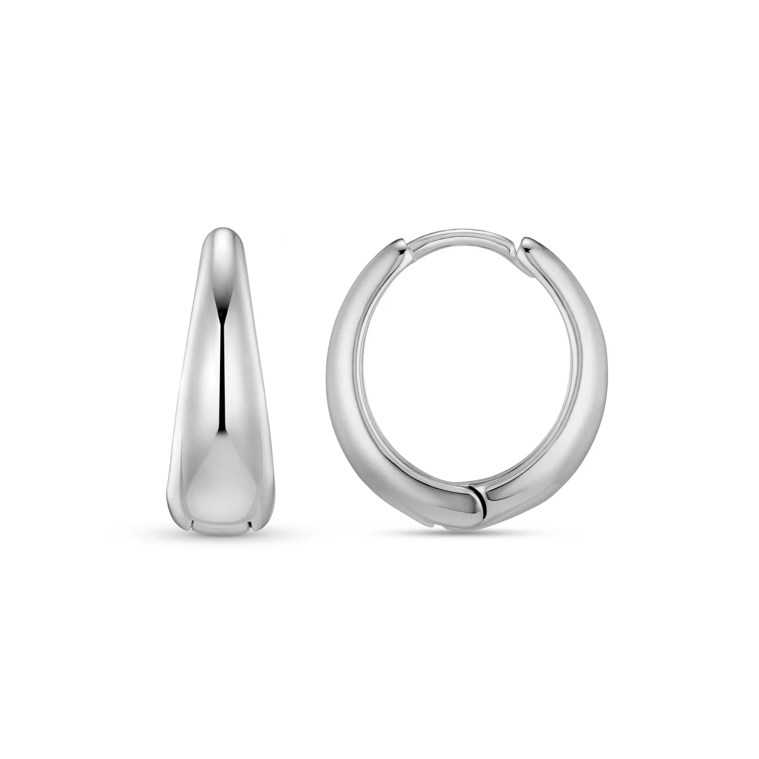 Tapered Hoop Earring Silver