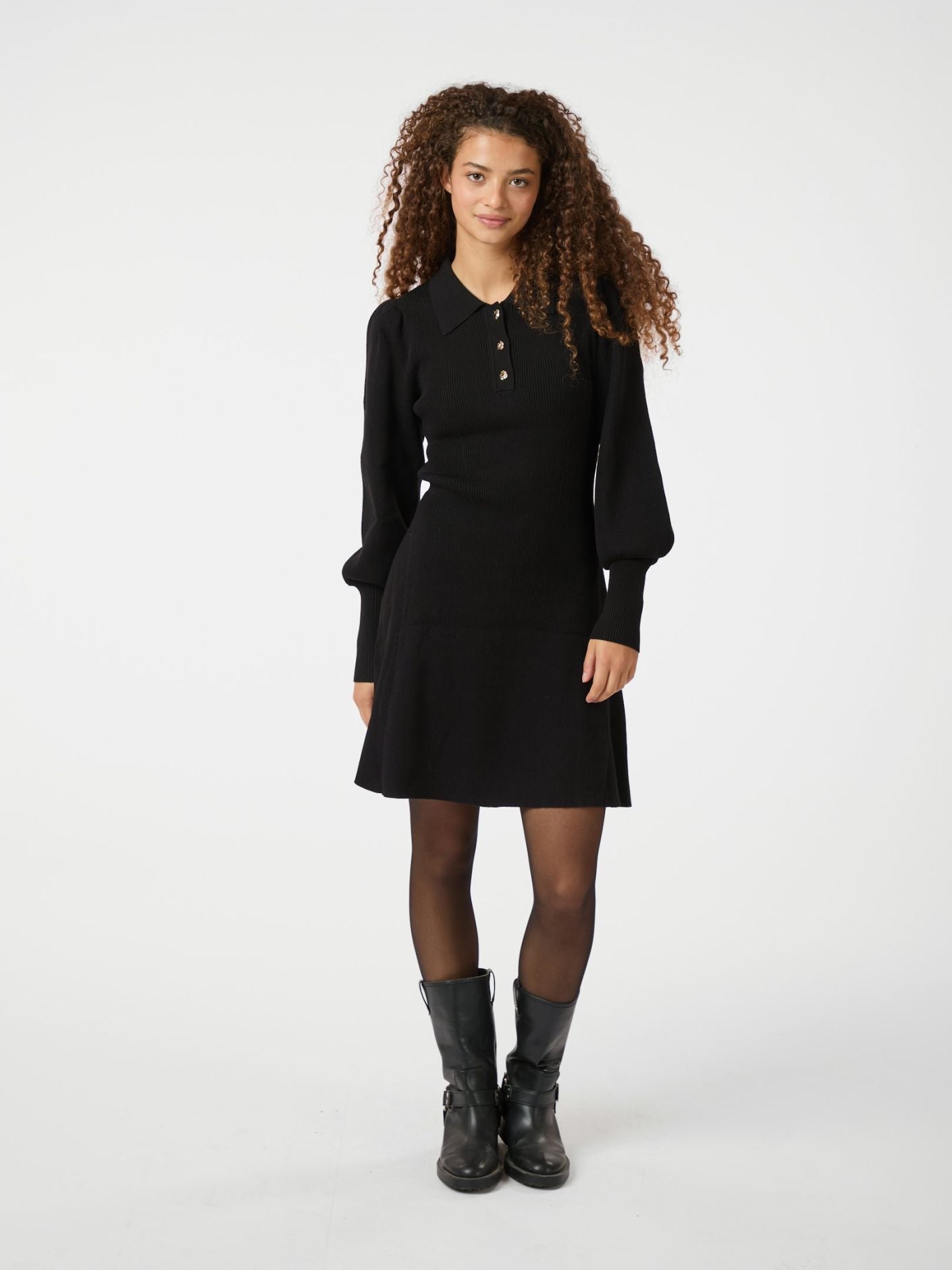 Polli Rib Knit Dress Black