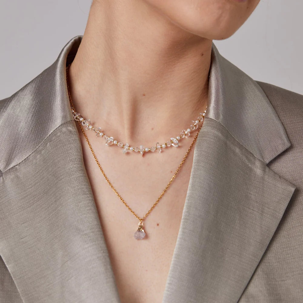 Crystal Quartz Charm Necklace