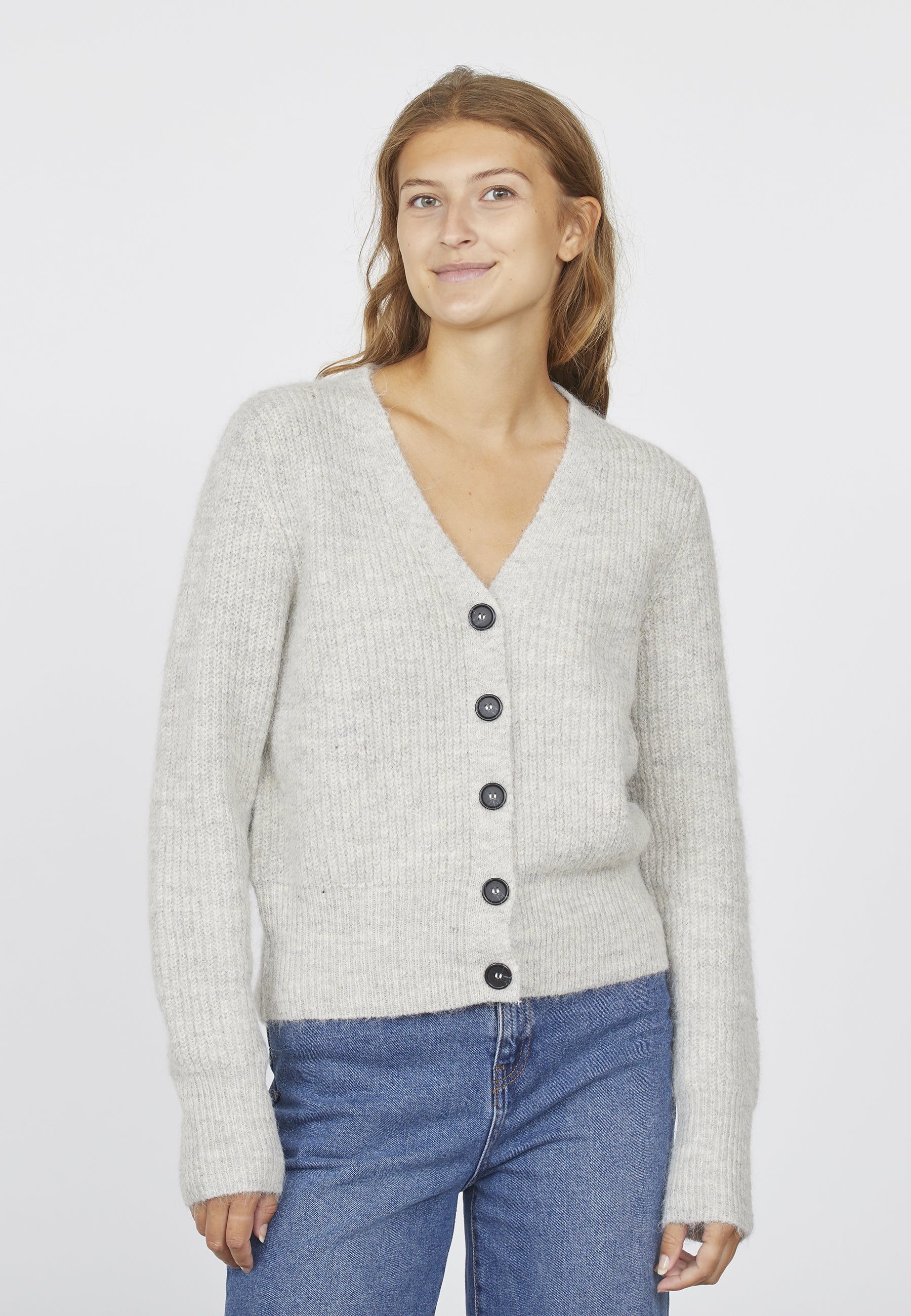 Hapi Cardigan Light Grey Melange