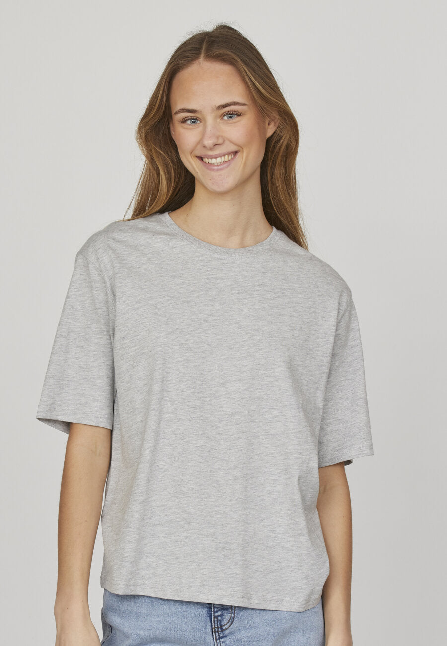 Heda Loose T-Shirt Light Grey Melange