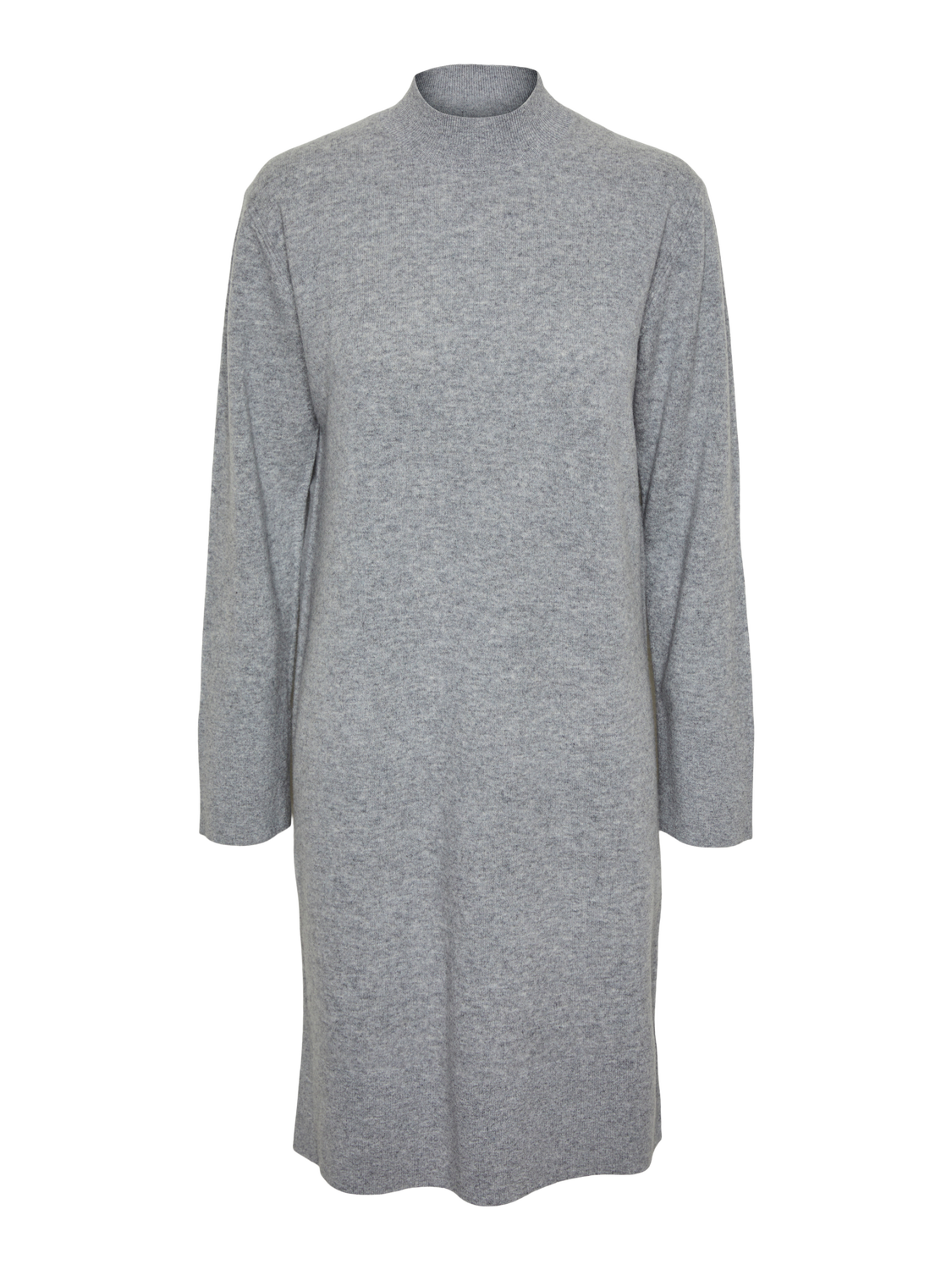 YASEMILIE Funnel Knit Dress Light Grey Melange