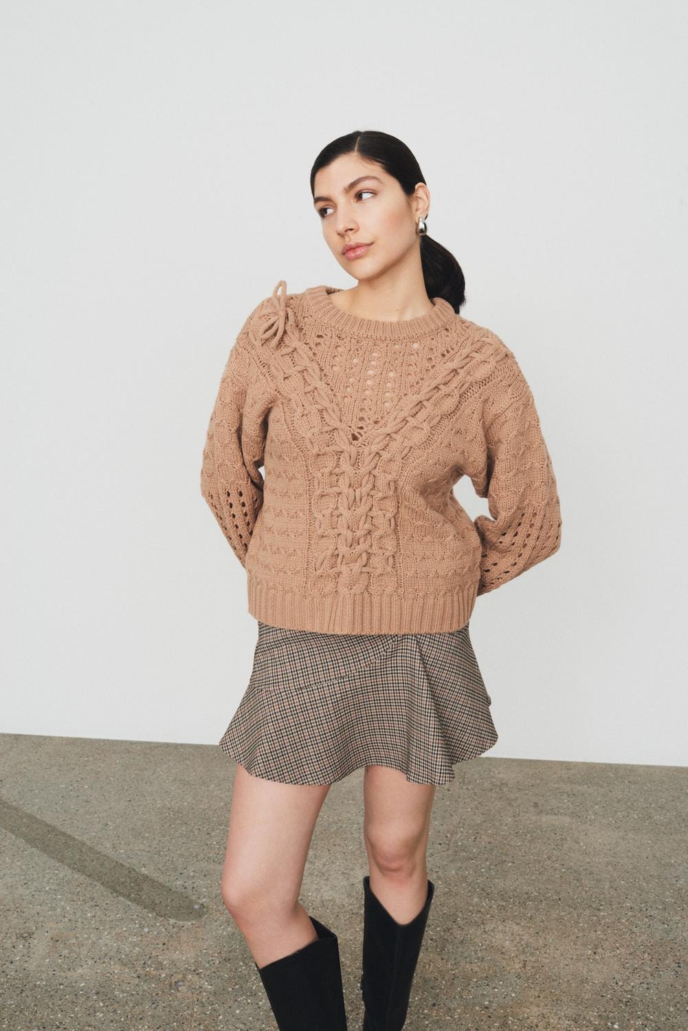 YASCHIKKA HW Short Skirt Chanterelle/Chikka Check