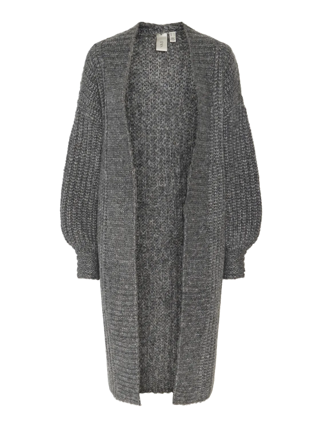 YASDALLY Long Knit Cardigan Grey