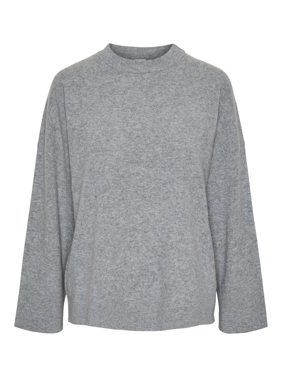 YASEMILIE ONeck Knit Pullover Light Grey Melange