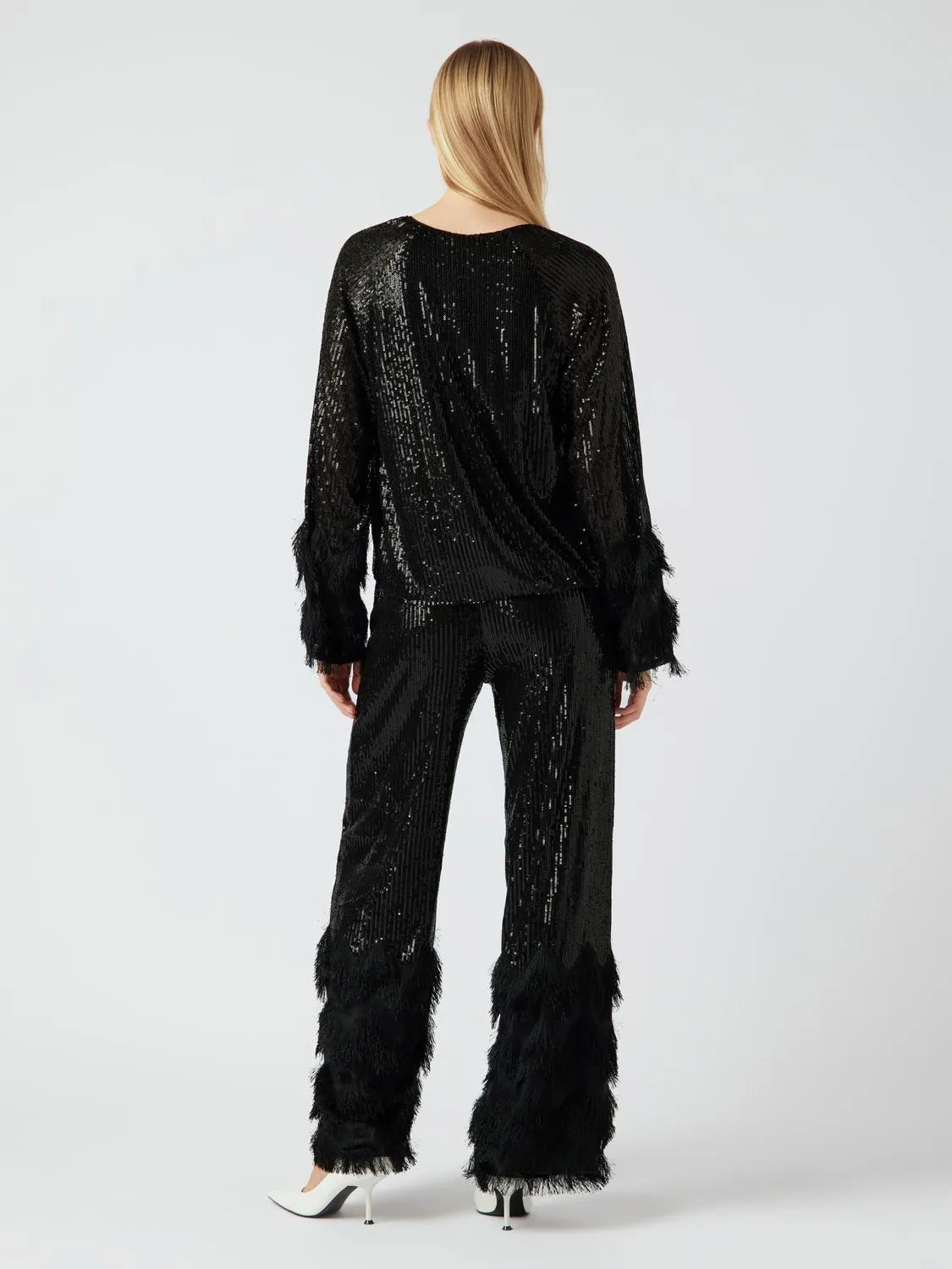 YASFLOW Sequin Wide Pants Black