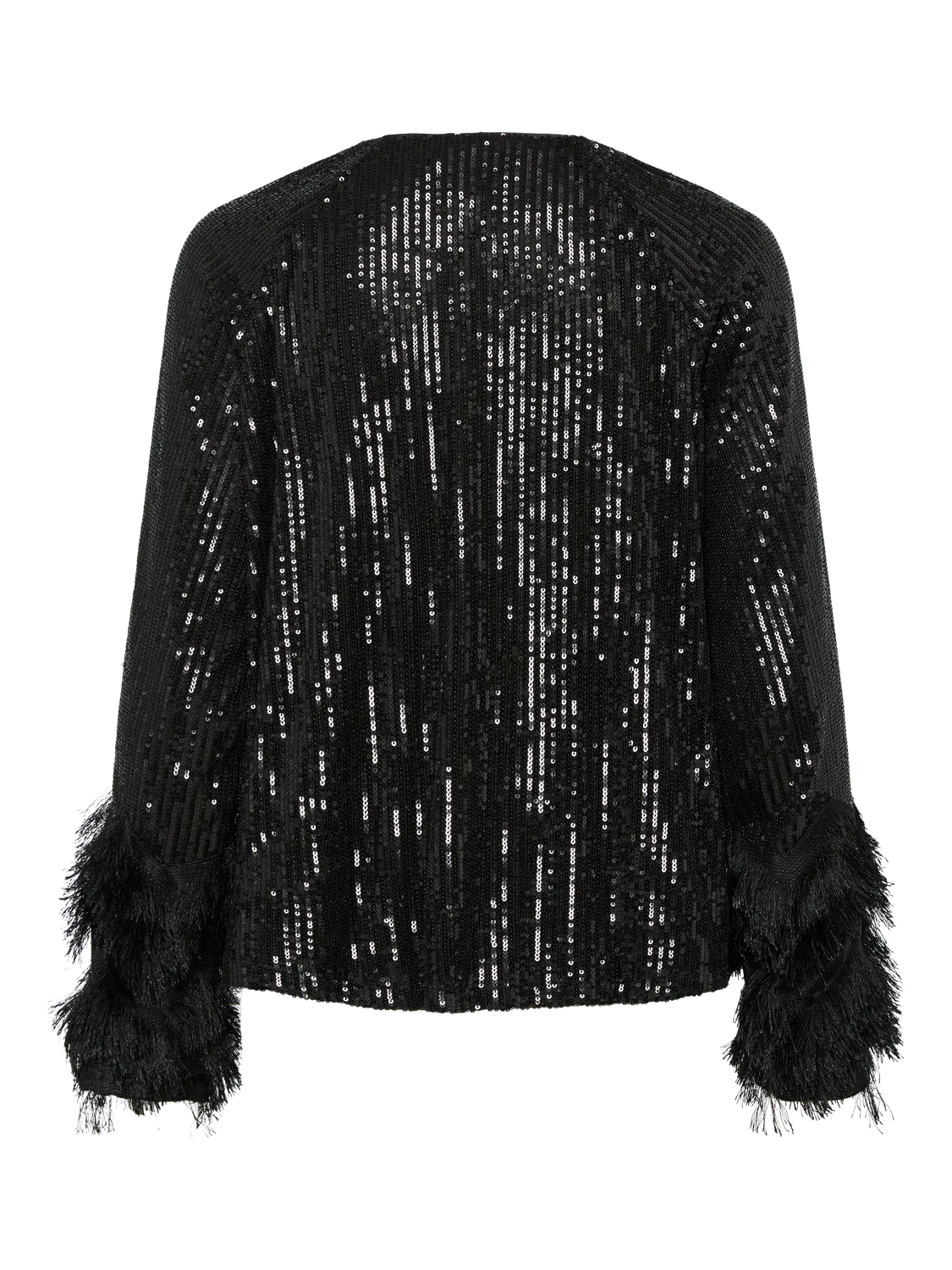 YASFLOW V-Neck Sequin Top Black