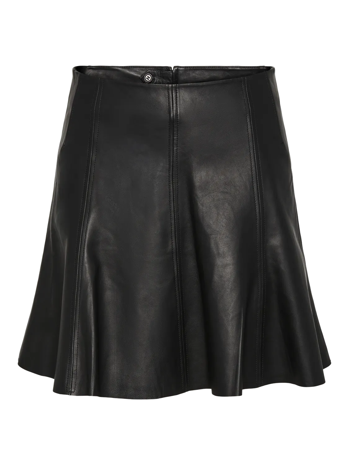 YASIMLA HW Leather Skirt Black