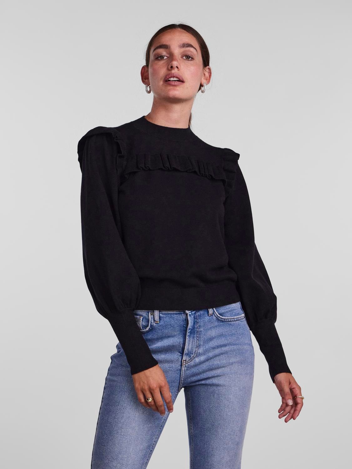 YASJUM Knit Pullover Black