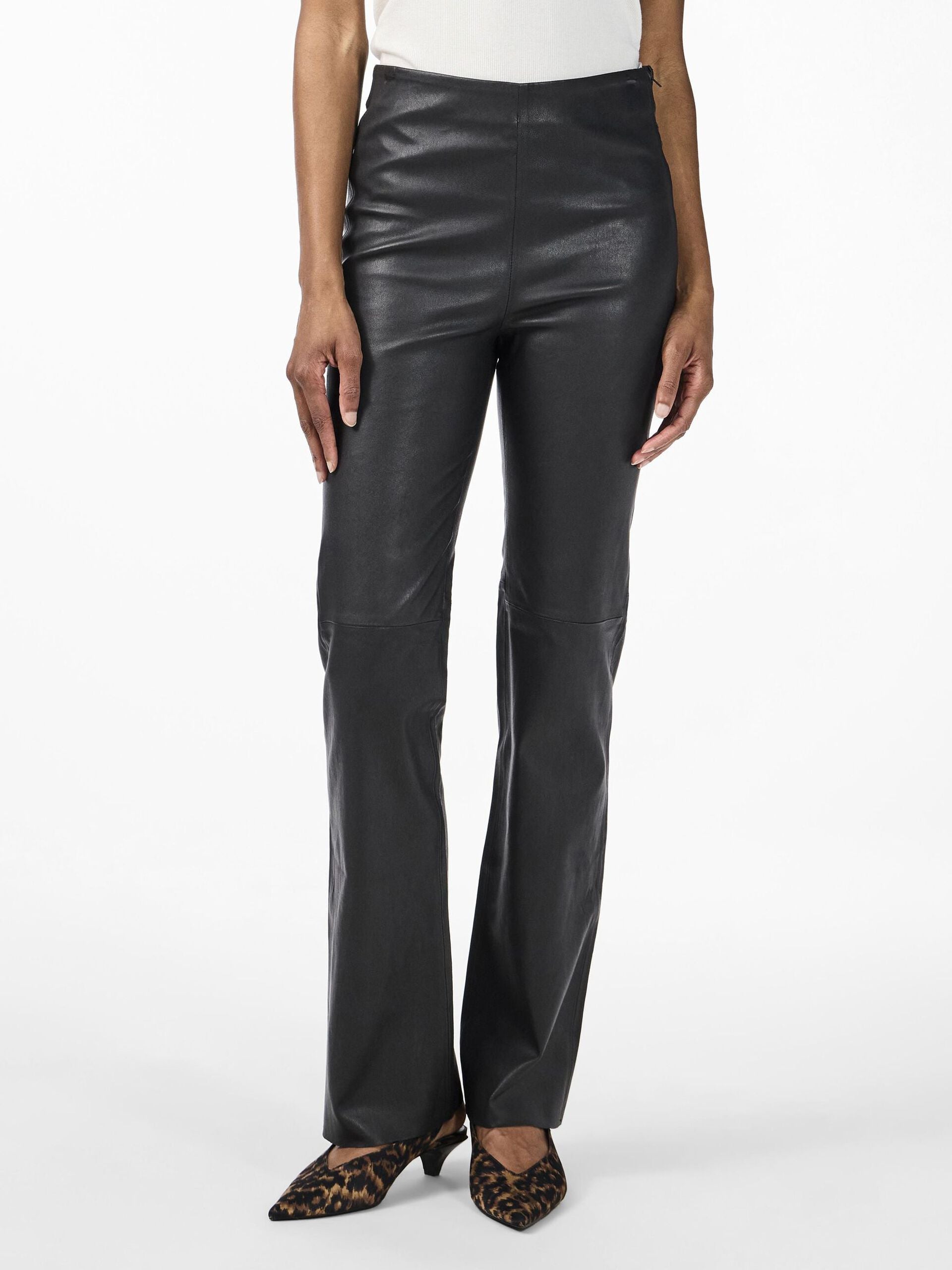 YASZELLU Bootcut Leather Pant Black