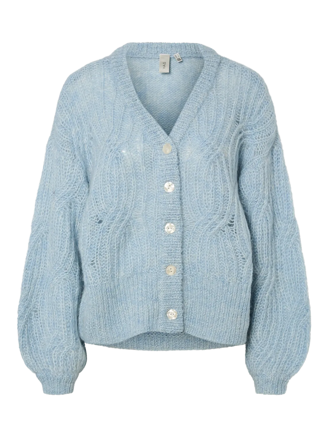 YASZUMA Knit Cardigan Clear Sky