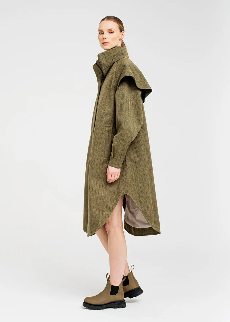 Tyfon Coat Green Tweed