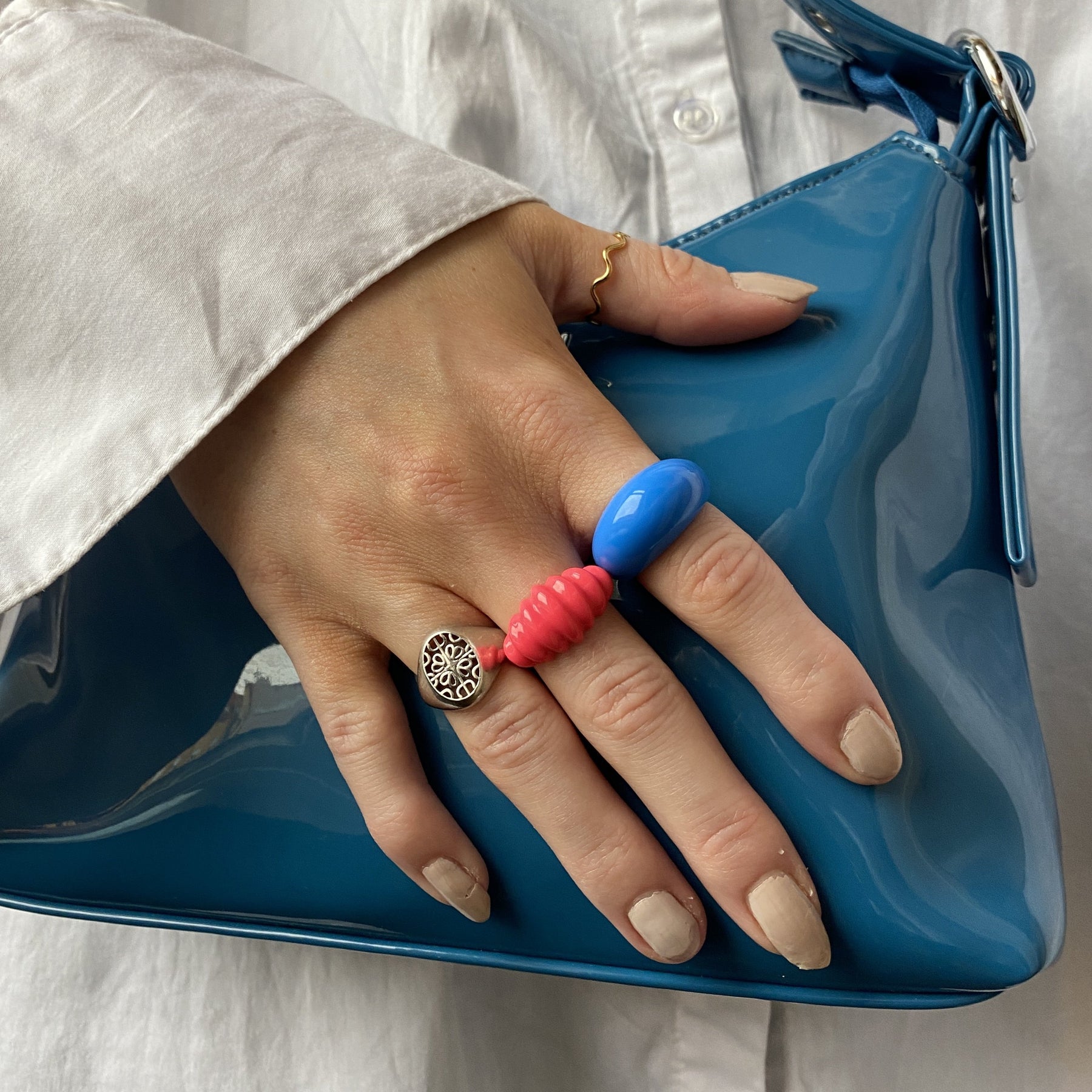 Caroline Chunky Ring Blue